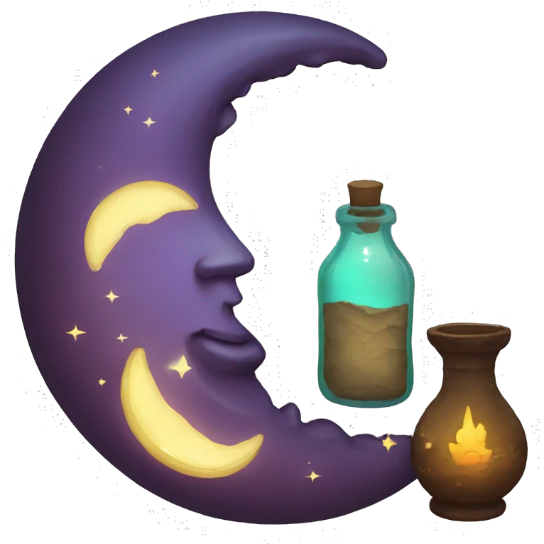  a magical half moon filled with potion emoji