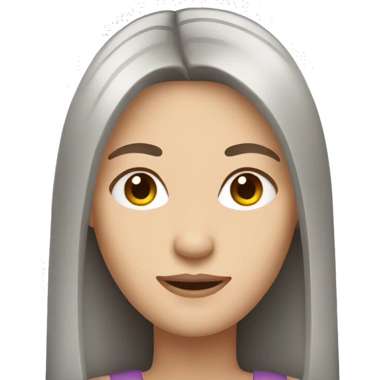 white woman with long dark straight hair  emoji