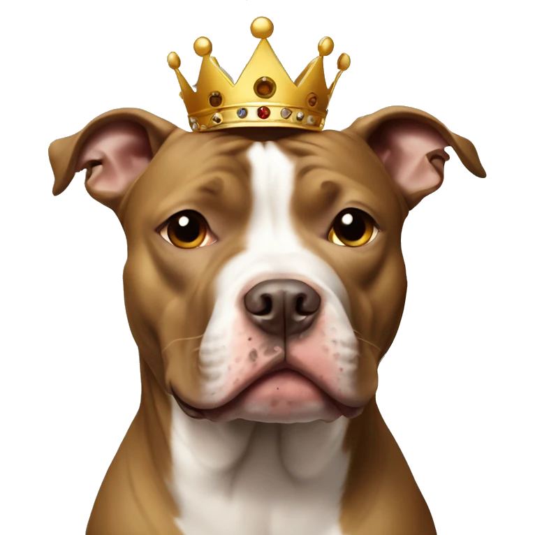 Pit bull with a crown and a bit of brown on ONE eye emoji