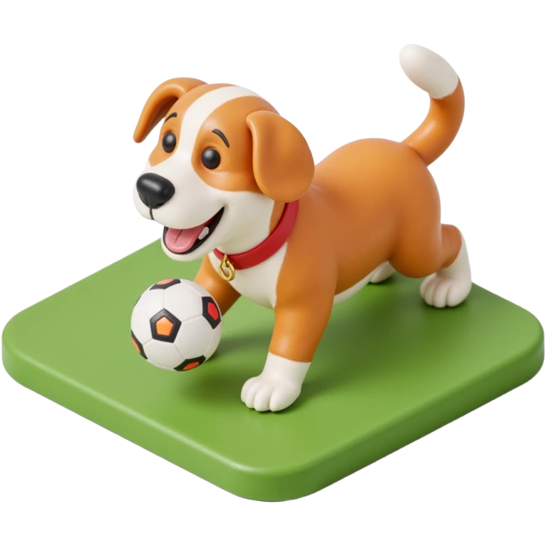 happy dog running after ball emoji
