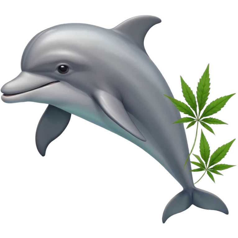 dolphin with weed emoji