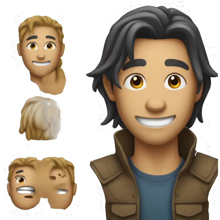 Draw man face to avatar from emoji smile  emoji
