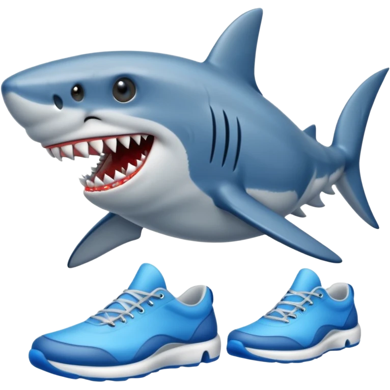 Shark with a blue shoes emoji