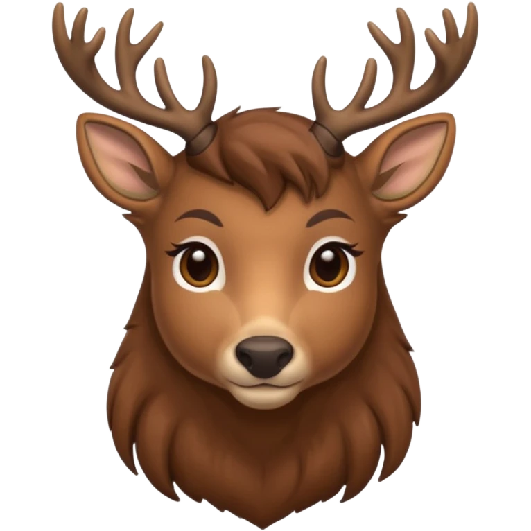 long haired deer emoji