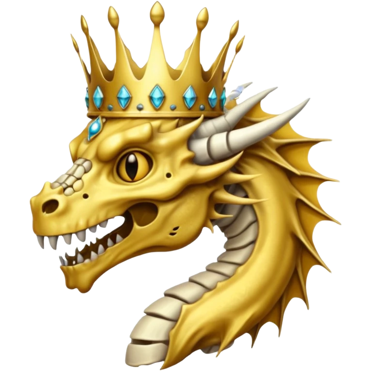 Dragon with crown with skeleton pls emoji