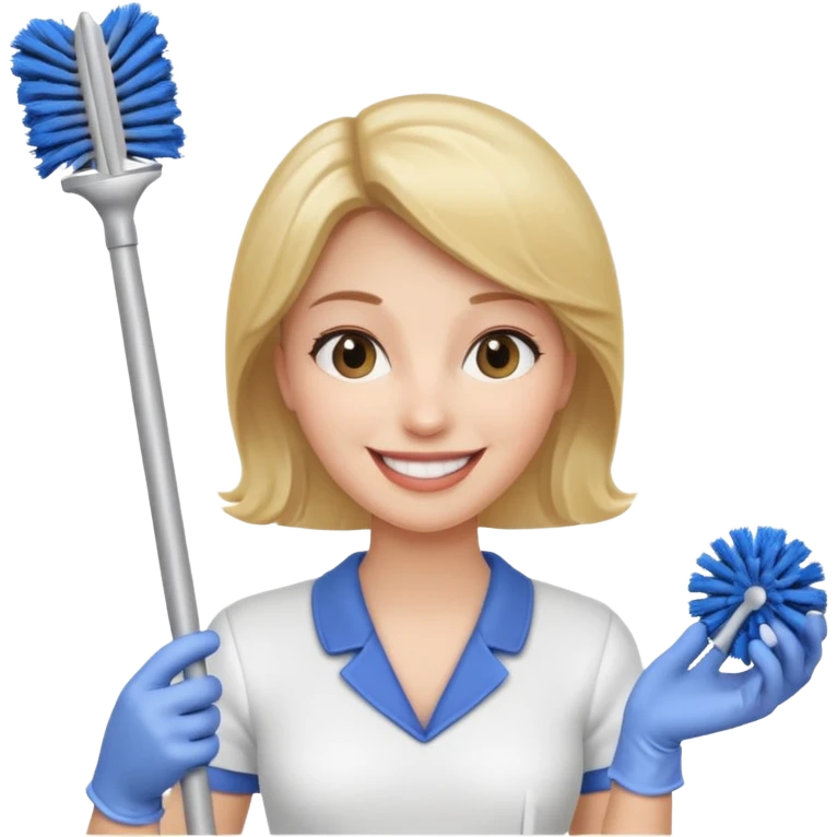 woman holding toilet brush emoji
