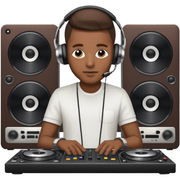 man dj with setup emoji