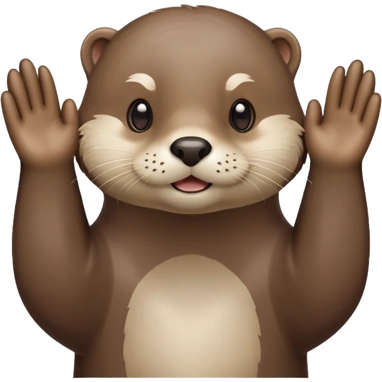 Otter with helpless hands up I don’t know emoji