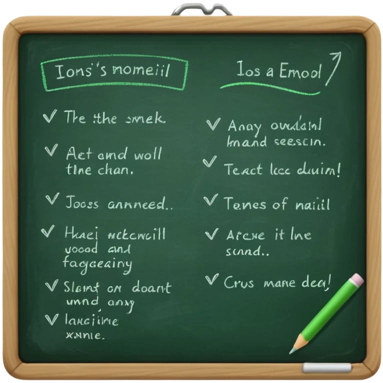 green black board notes on it emoji