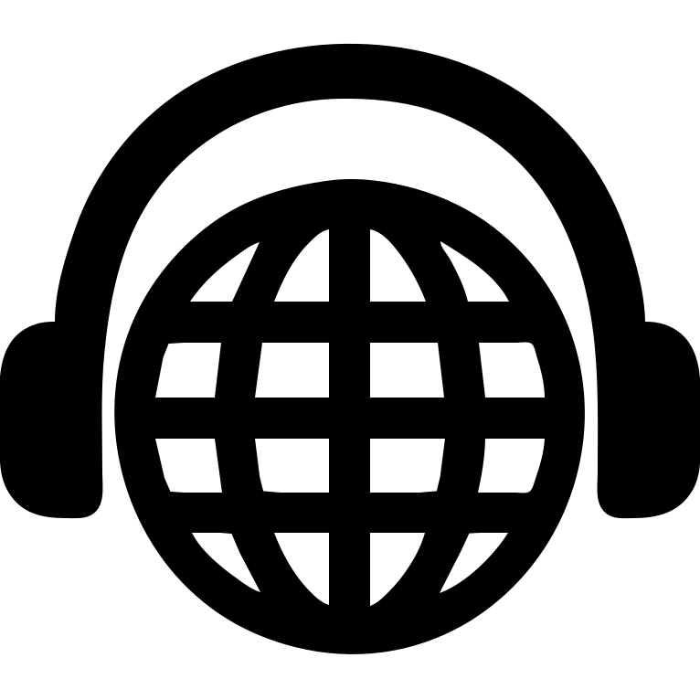 globe with headphones emoji