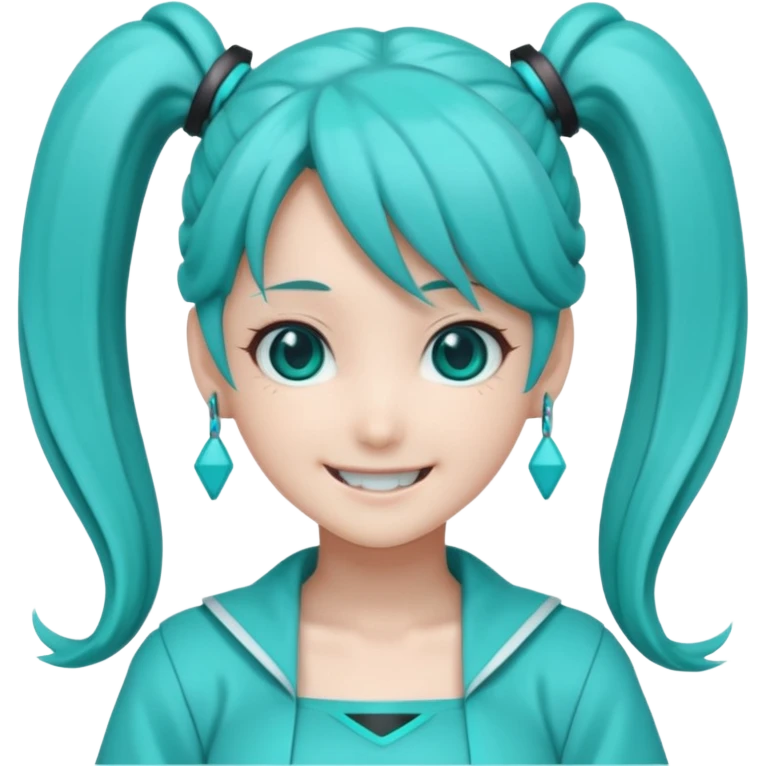 Hatsune miku with wicked smile emoji