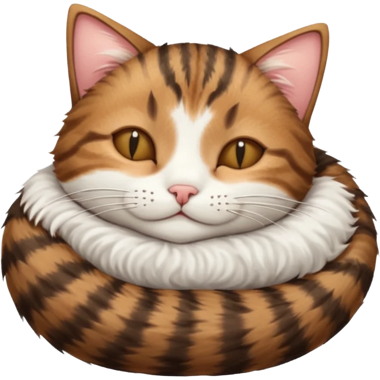 dark brown tabby and white cat sleeping rolled over and upside down emoji