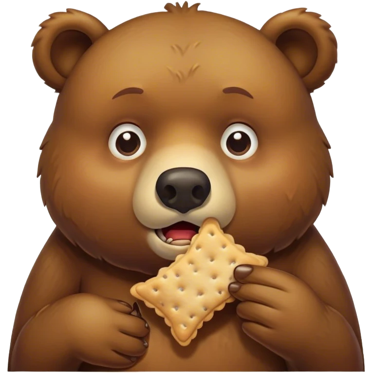 vomiting bear eating a saltine cracker emoji