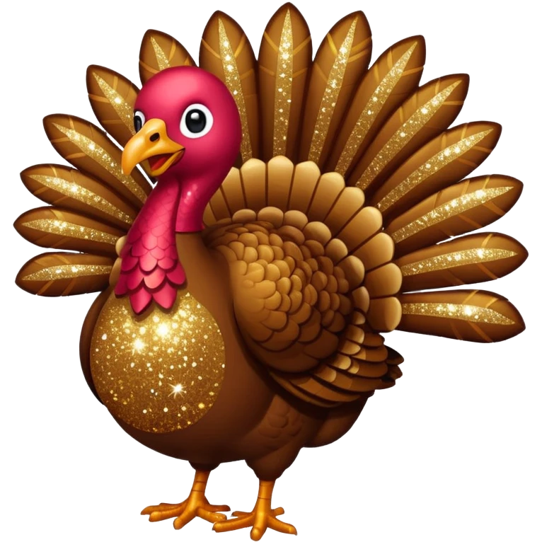 Brown glitter turkey emoji