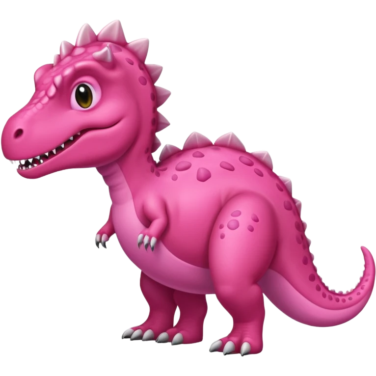 Crea un emoji de un dinosaurio de color rosa, que sea como este 🦖, que sea un tiranosuarus rex emoji