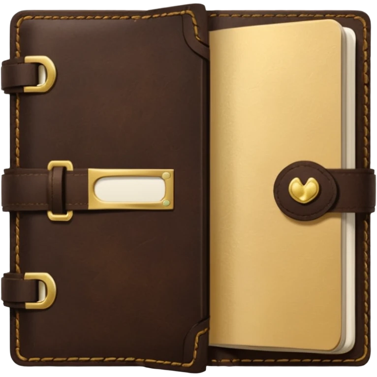 dark brown leather travelers journal emoji