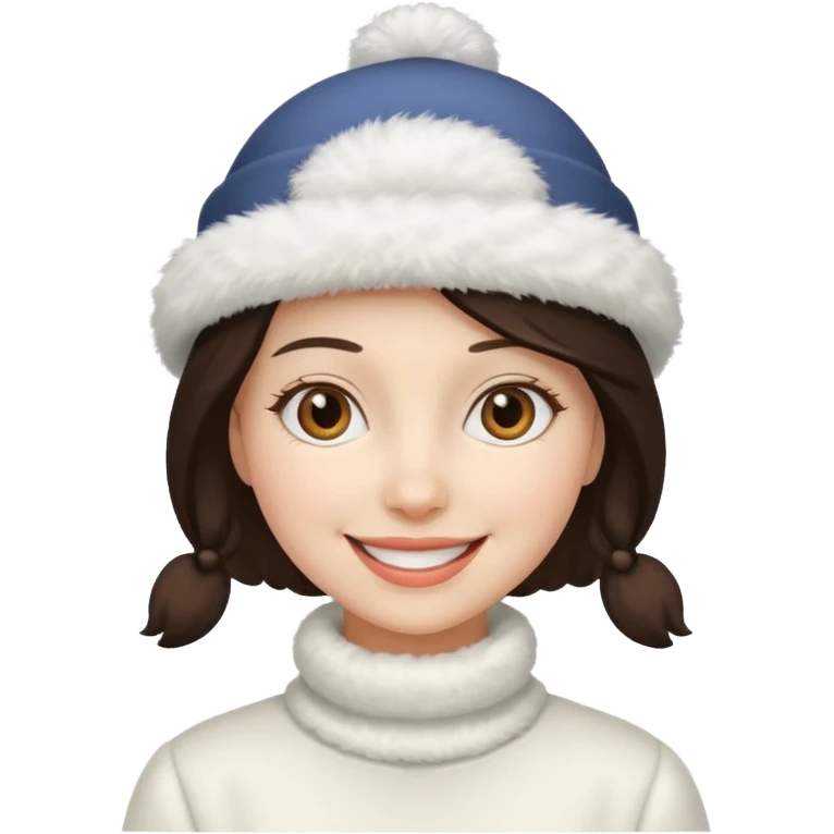 fluffy hat wearing woman emoji