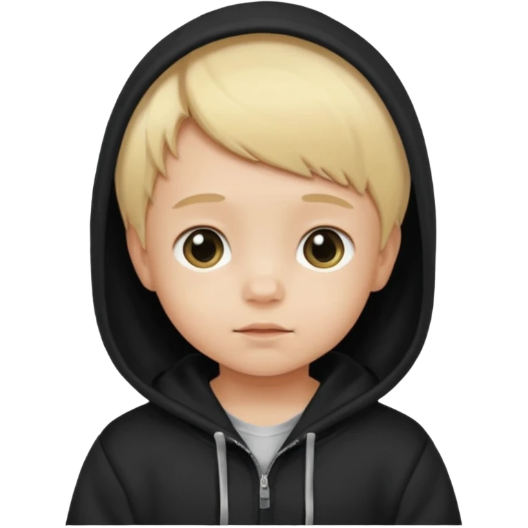 baby with blonde hair and black hoodie emoji