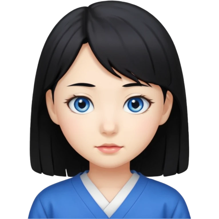 japanese schoolgirl with black hair and blue eyes emoji
