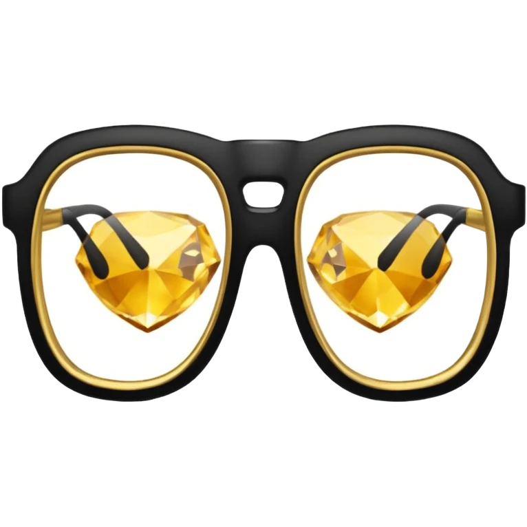 black glasses with a diamond and golden emoji