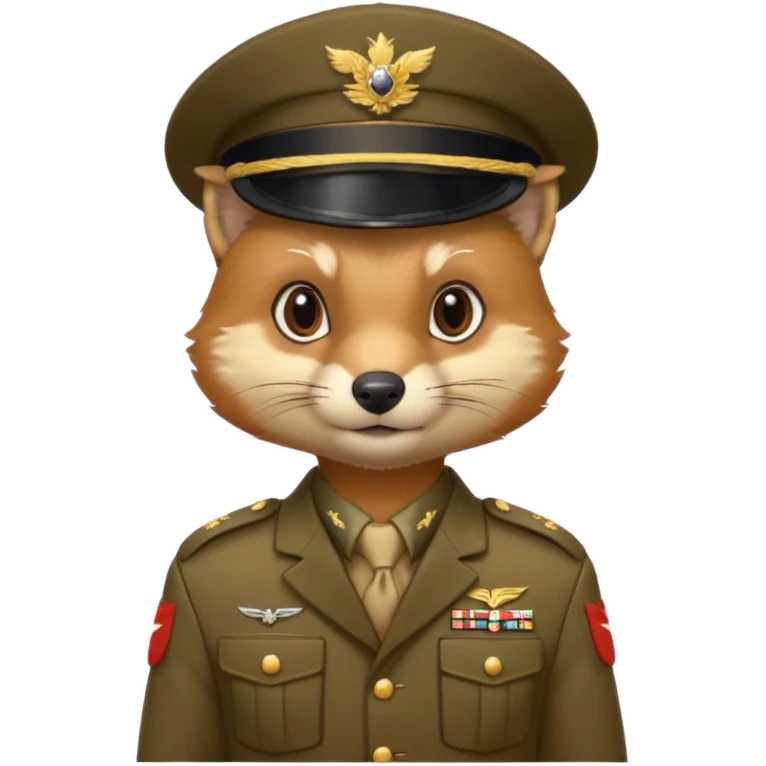  PineMarten in military uniform emoji