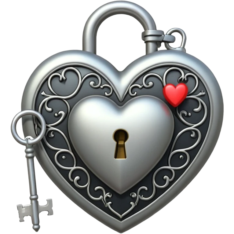 heart with a gothic lock and key emoji