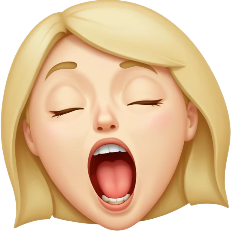 sleepy face with mouth open in a yawn emoji