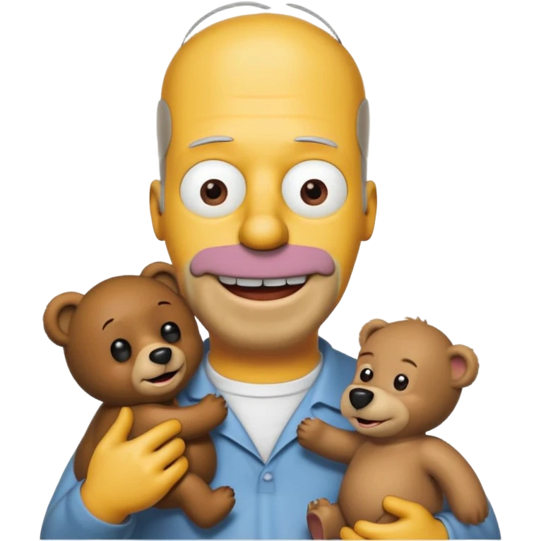 homer simpson with a bear emoji