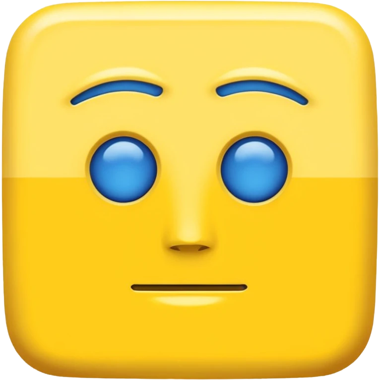 square with yellow body and square blue face emoji