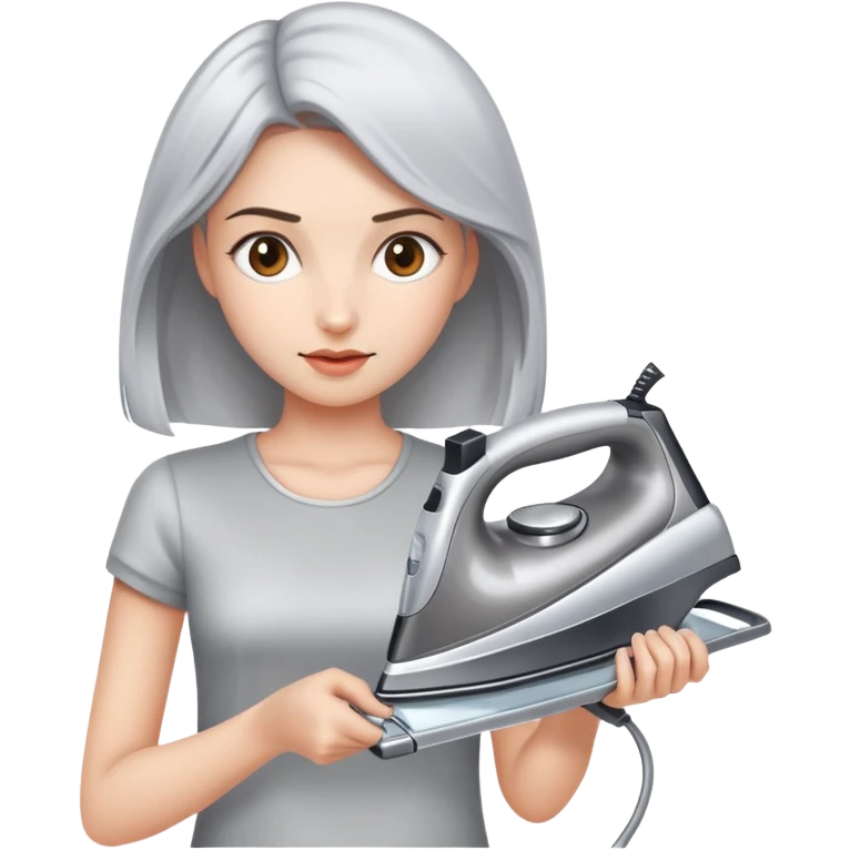 girl lifting a clothes iron emoji