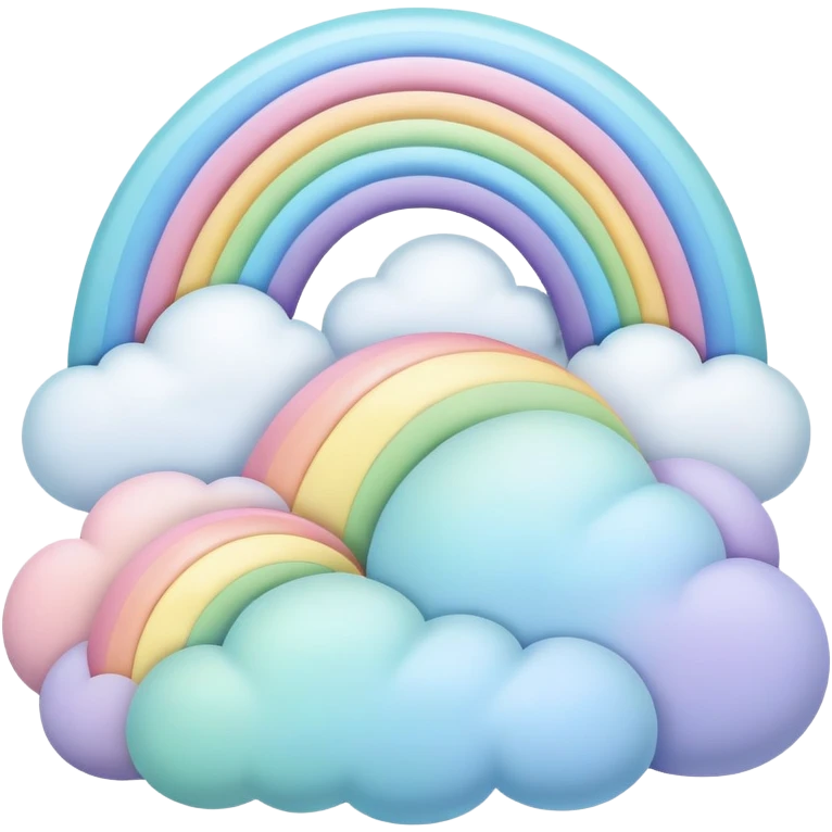  pastel rainbow puffy landscape  emoji