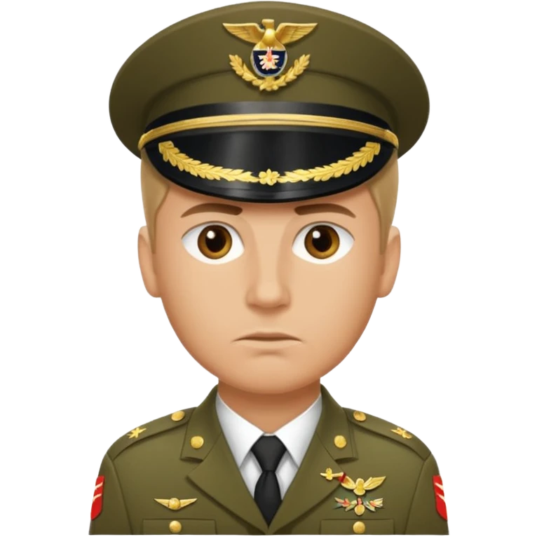 military man with two-thousand-yard stare emoji
