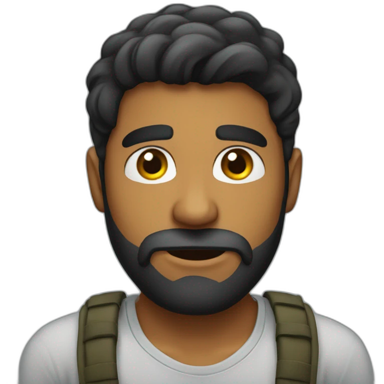annoyed sri lankan 25 year old with a beard emoji