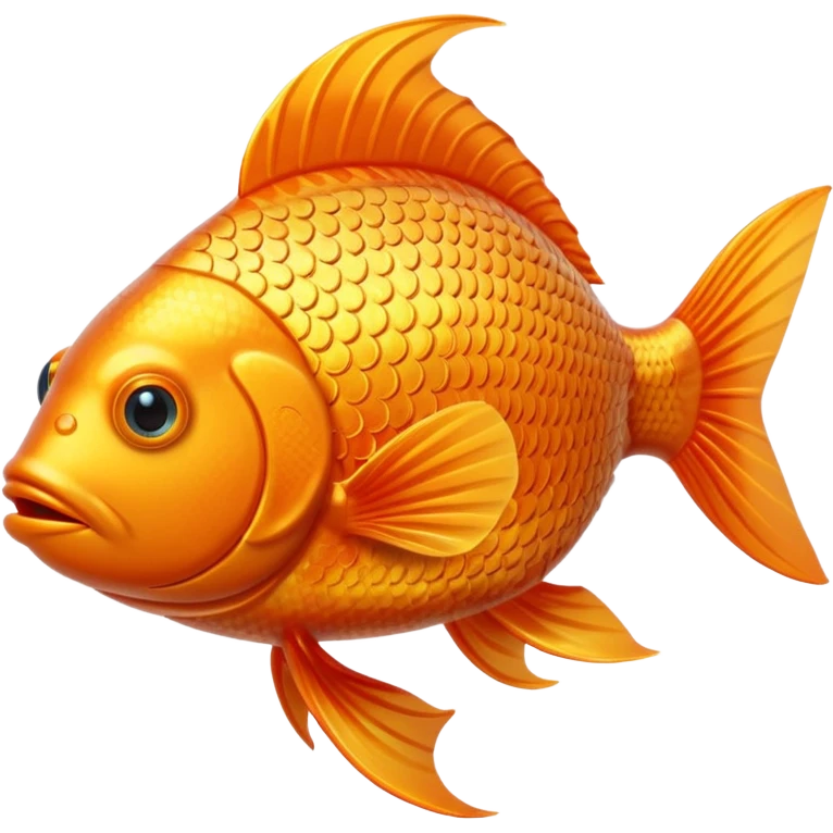 Bit gold orange fish taken from an old game, it has to swim in the water, it has to be 3D and have depth emoji