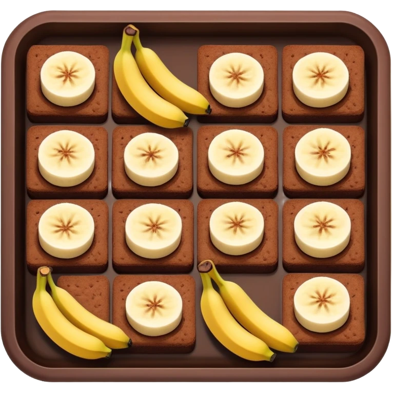 banana and cocoa flat cake in tray emoji