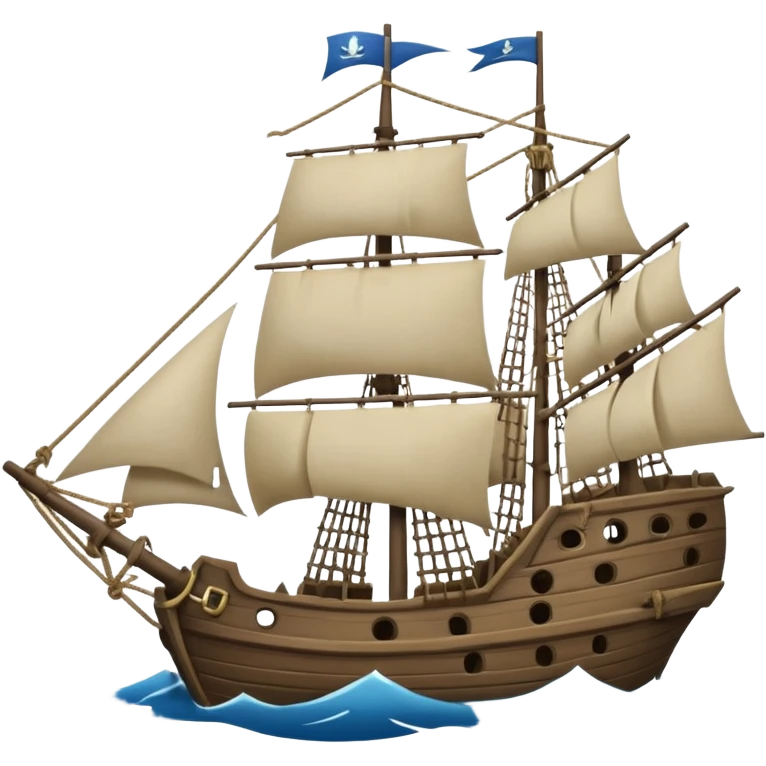 The Flying Dutchman with torn sails emoji