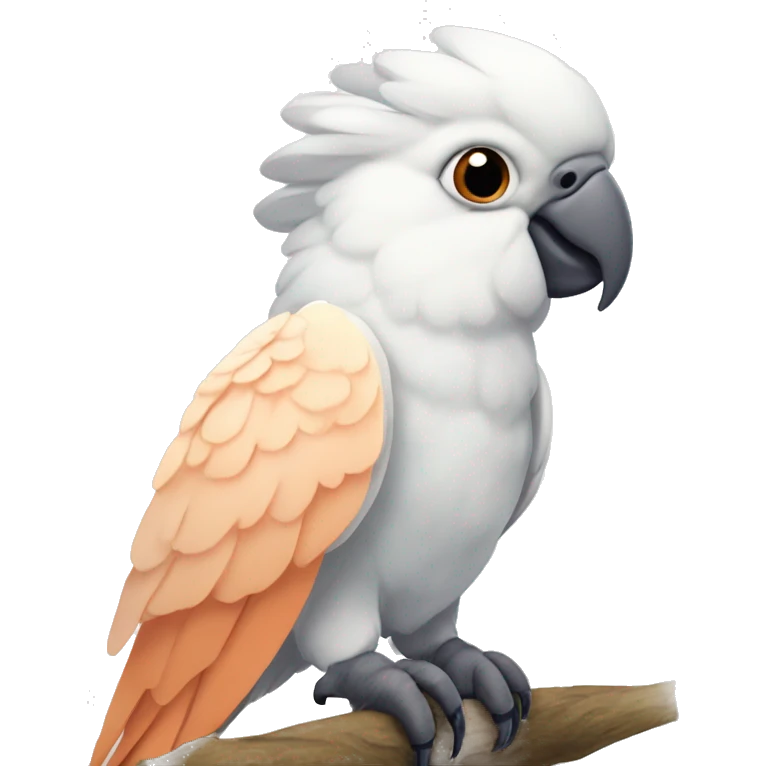 Goffins cockatoo with peach cheeks emoji
