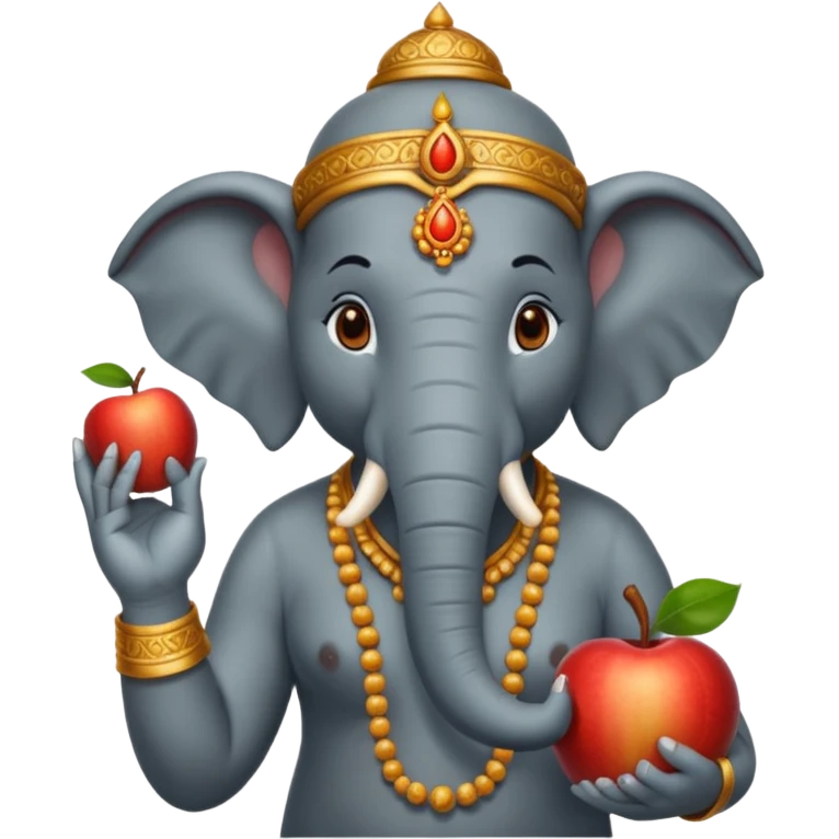 elephant india god with an apple emoji