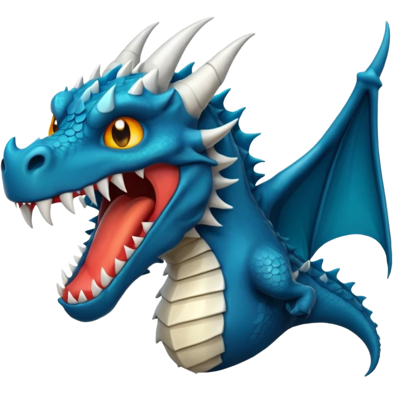 iOS style emoji, minimal dragon fang, dark fantasy object emoji