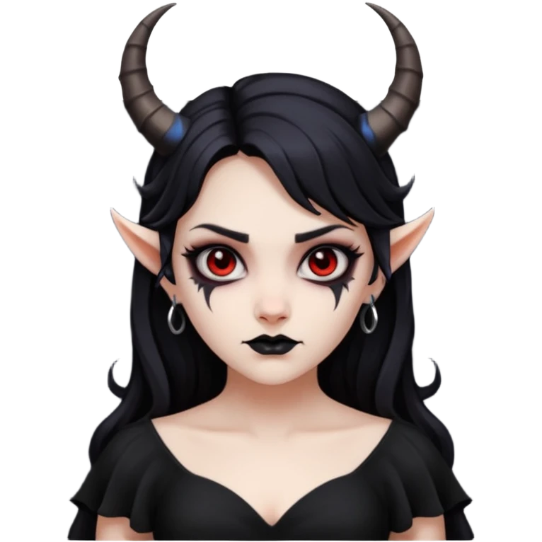 girl with evil horns and black dress emoji