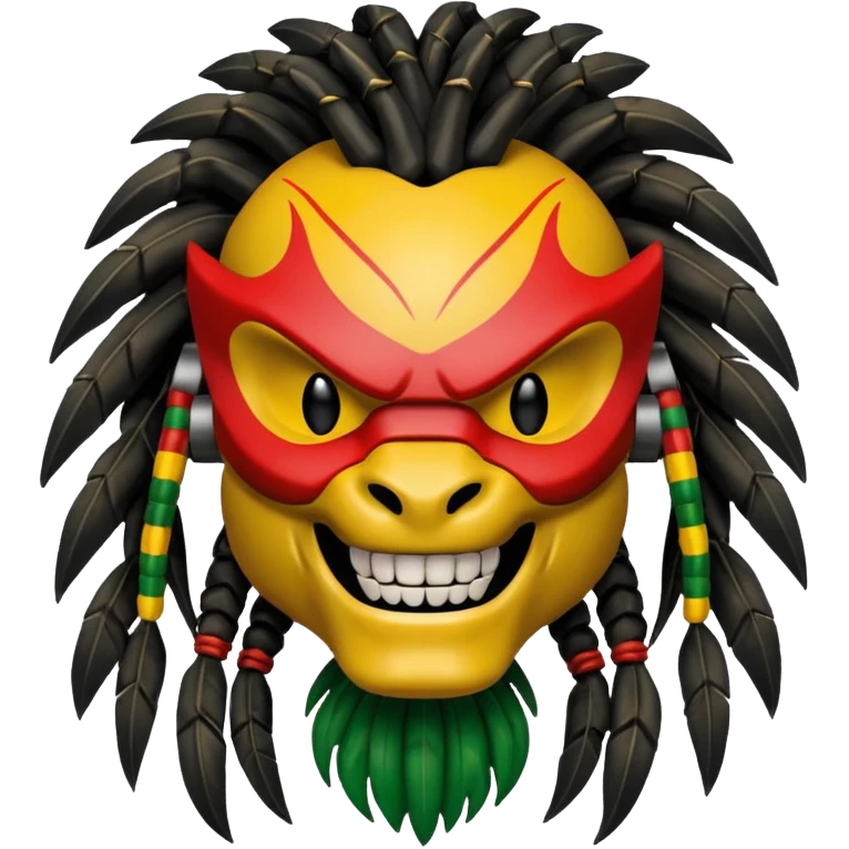 smiling predator from movie predator with rasta emoji | AI Emoji Generator