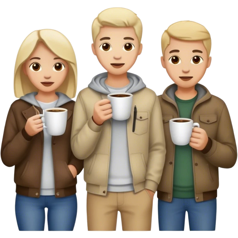 family drinking coffee emoji