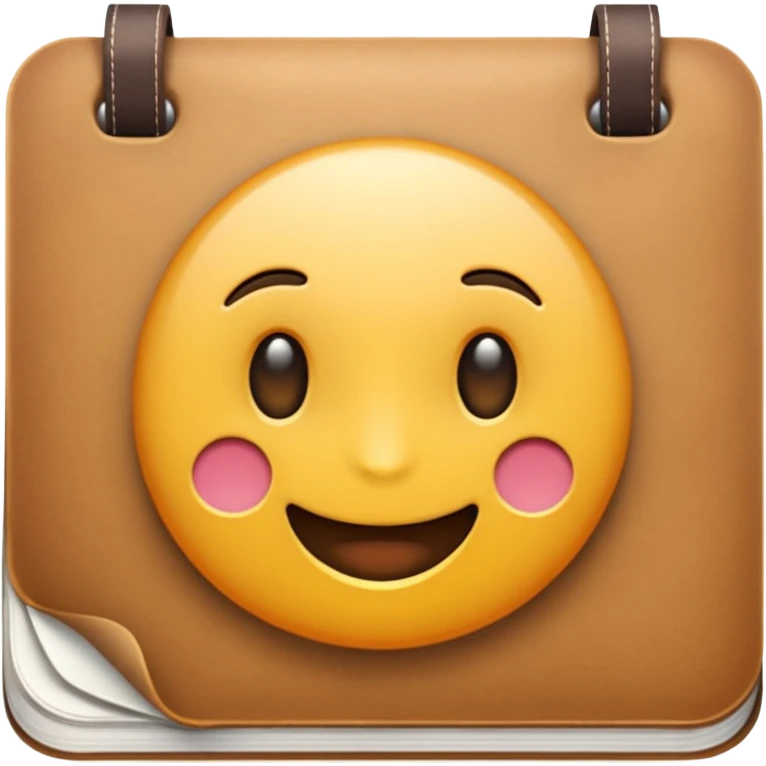  Розовый блокнот с черной ручкой  emoji