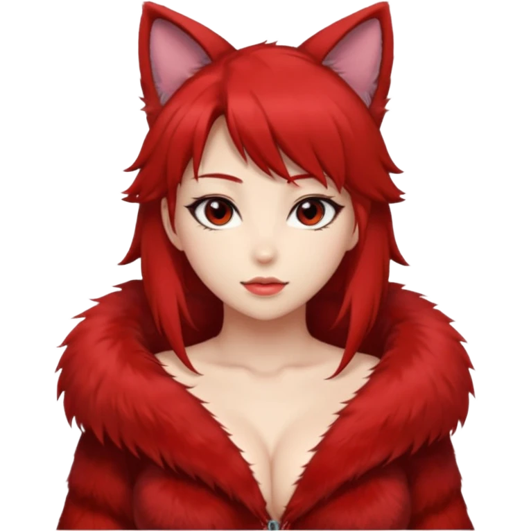 Furry pelage rouge femelle poitrine moyenne très sexy hentai emoji