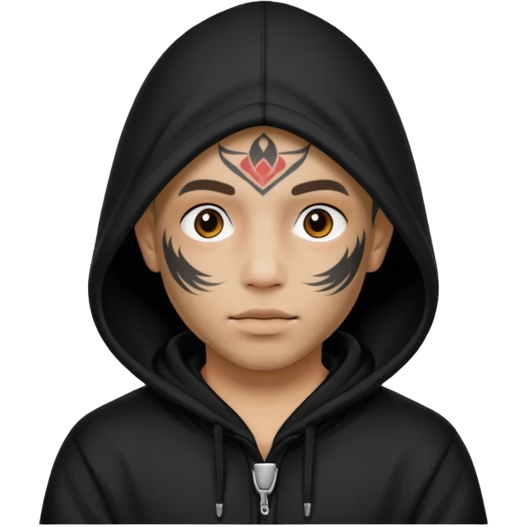 Con capuchas y tatuajes en la cara emoji