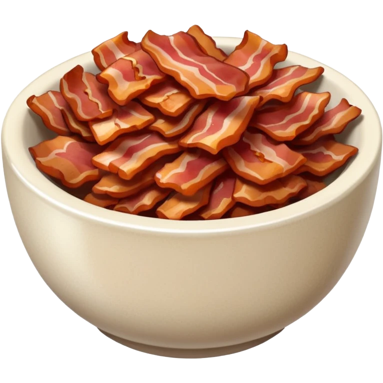 fine brown bacon bits in small bowl emoji