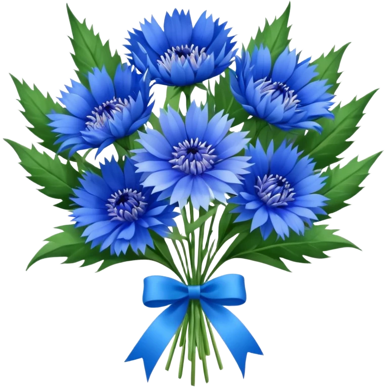 12 cornflowers bouquet decorated emoji