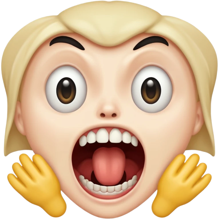 The screen showing a screaming face emoji