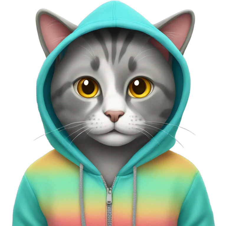 Cat wearing a hoodie emoji