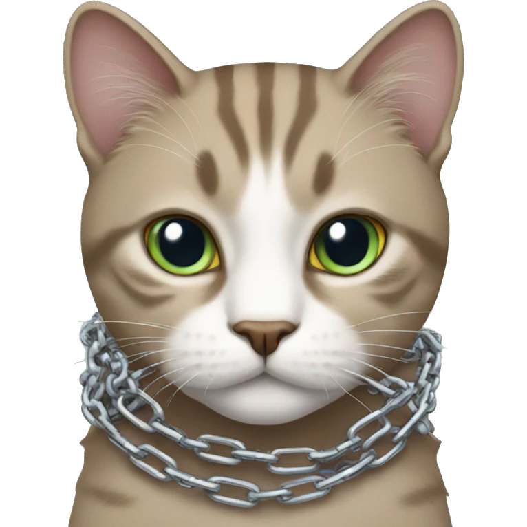 Cat wearing chains emoji